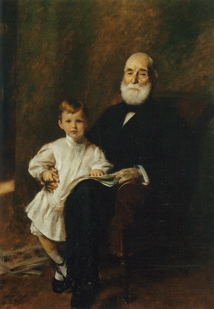 William Merritt Chase - Master Otis Barton and His Grandfather