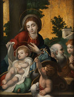Alonso Sanchez Coello Holy Family with John the Baptist