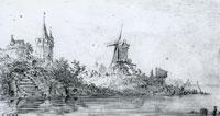 Jan van Goyen The Doelmolen near the Raampoort in Haarlem