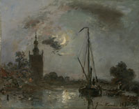 Johan Barthold Jongkind Overschie in the Moonlight