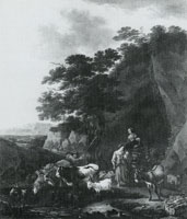 Nicolaes Berchem Peasants with Cattle Fording a Stream
