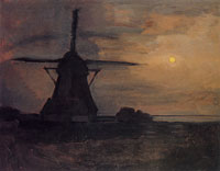 Piet Mondriaan Oostzijdse Mill in Moonlight