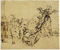 Rembrandt The Raising of the Cross