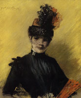 William Merritt Chase - Study of Black against Yellow (Portrait of Mrs. Chase)