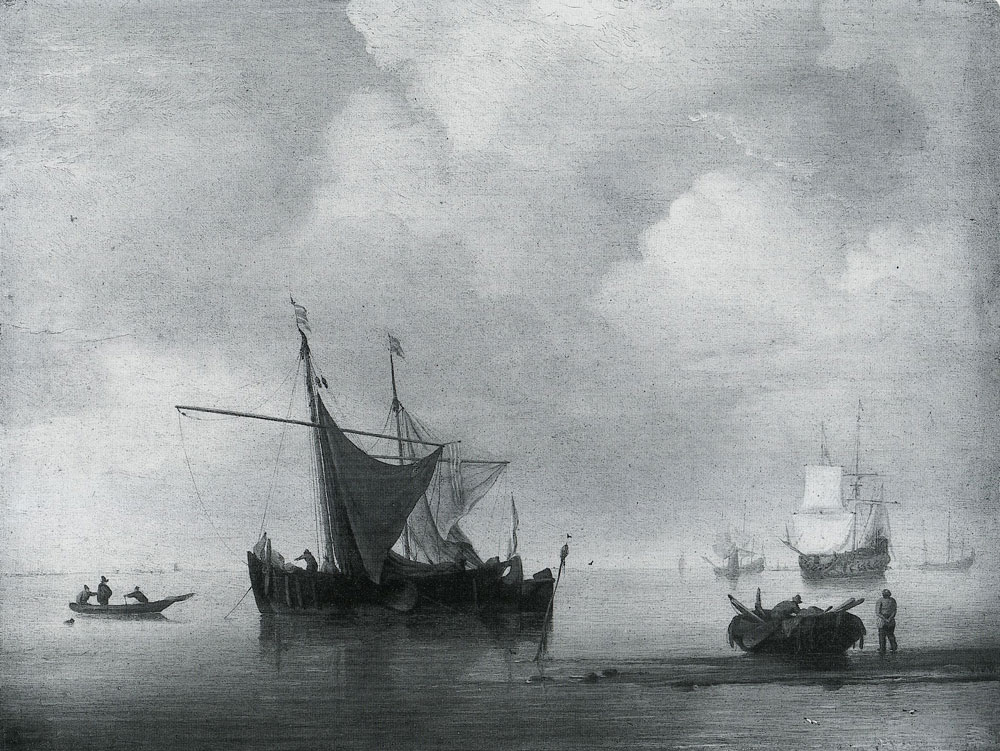 Studio of Willem van de Velde the Younger - Calm: Two Dutch Vessels