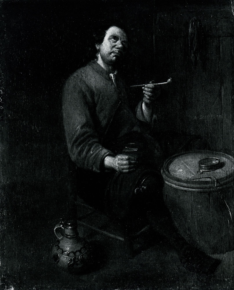 Abraham Diepraem - A Peasant seated smoking