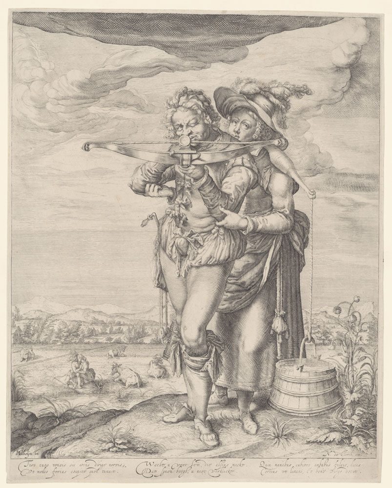Andries Jacobsz. Stock after Jacques de Gheyn II - The Archer and the Milkmaid