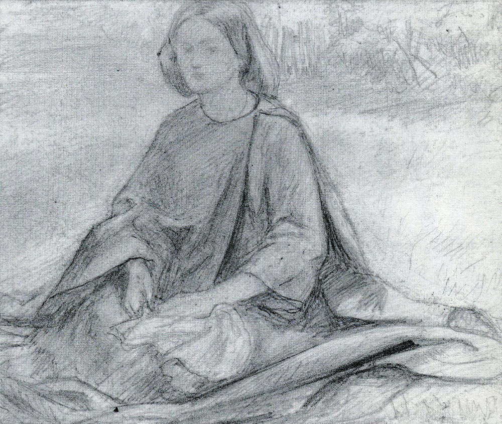 Dante Gabriel Rossetti - Elizabeth Siddal, seated