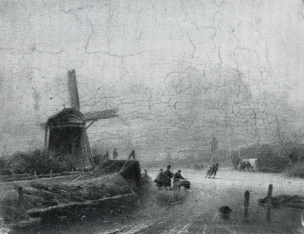 Anonymous Dutch - Winter Landscape, with a Town or Village in the Distance