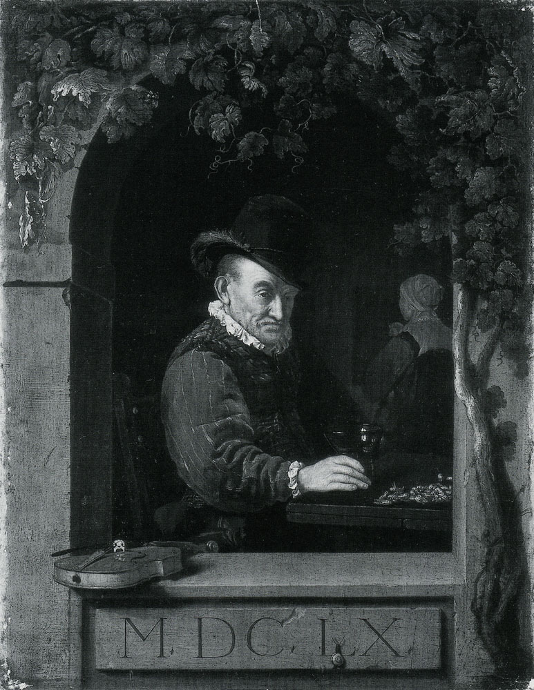 After Frans van Mieris the Elder - An Old Fiddler at a Window