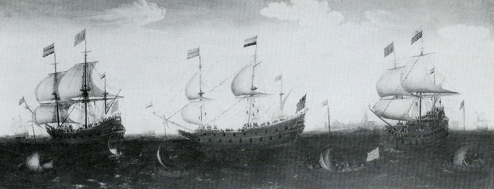 Style of Hendrick Cornelisz. Vroom - Three Warships Leaving Flushing