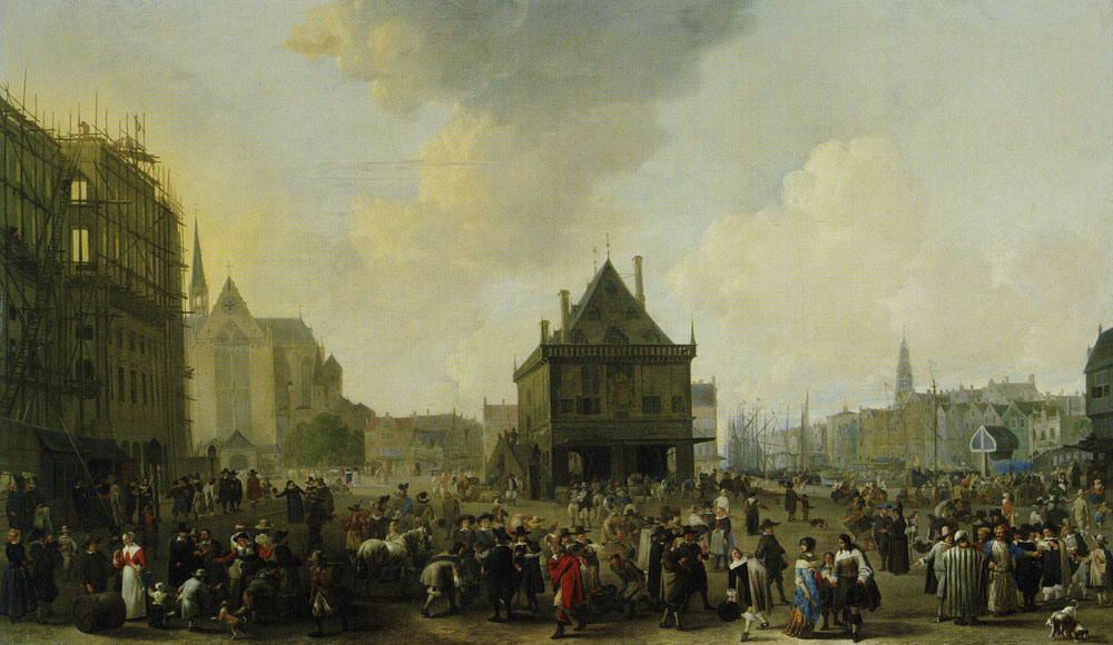 Johannes Lingelbach - Dam Square with the New Town Hall under Construction