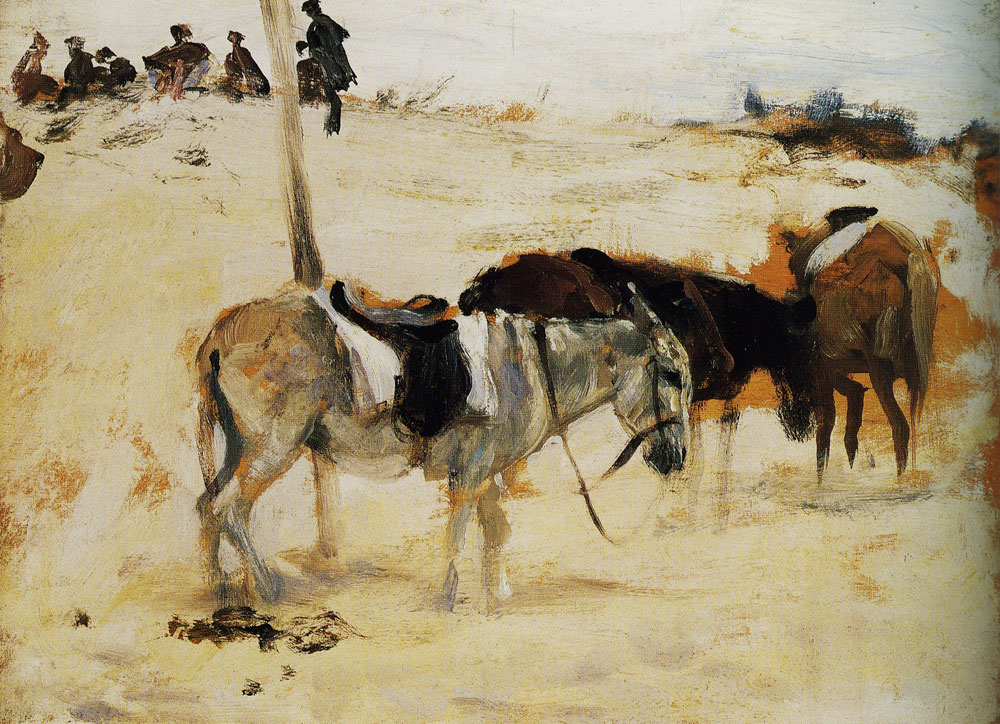 John Singer Sargent - Donkeys in a Moroccan Landscape