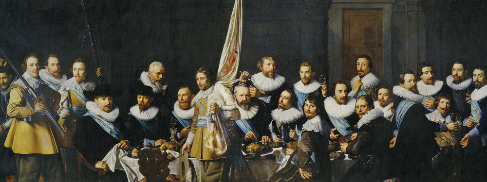 Nicolaes Eliasz. Pickenoy - Banquet of civic guardsmen from the company of captain Jacob Backer and lieutenant Jacob Rogh