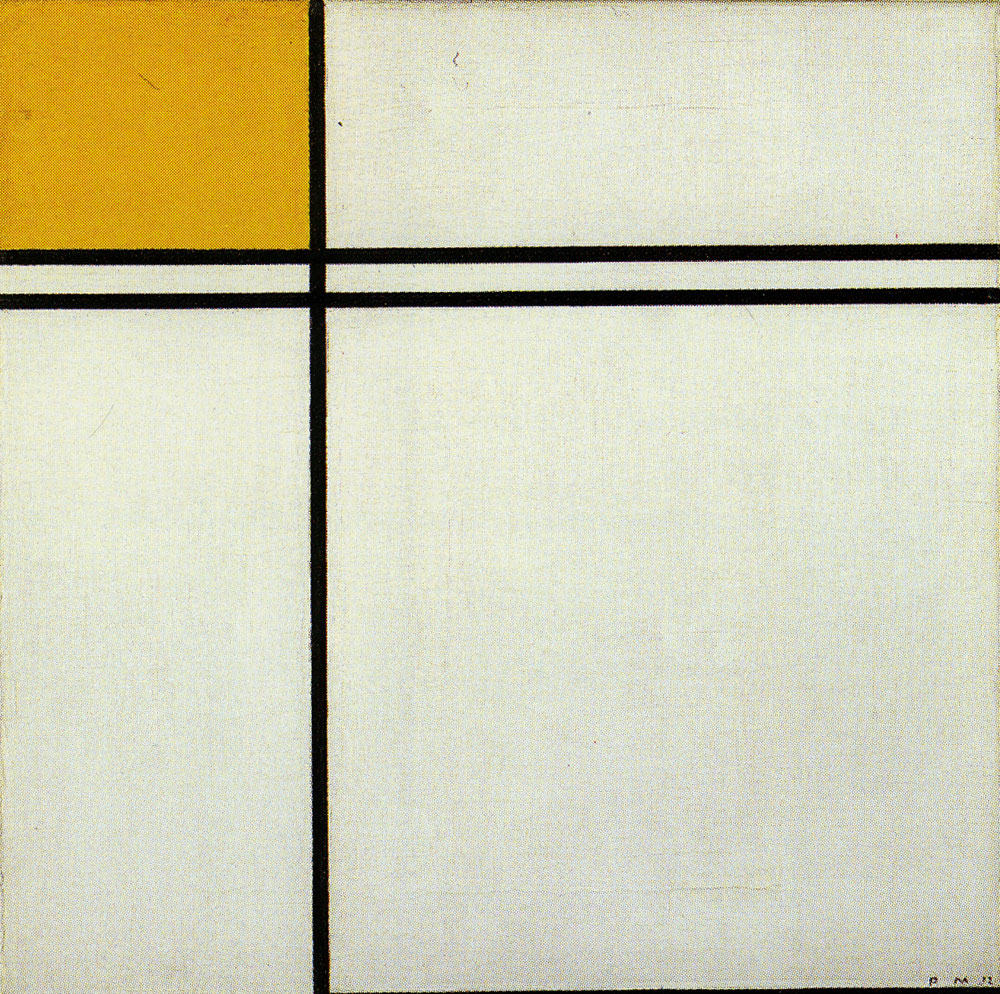 Piet Mondrian - Compositio with Double Line and Yellow