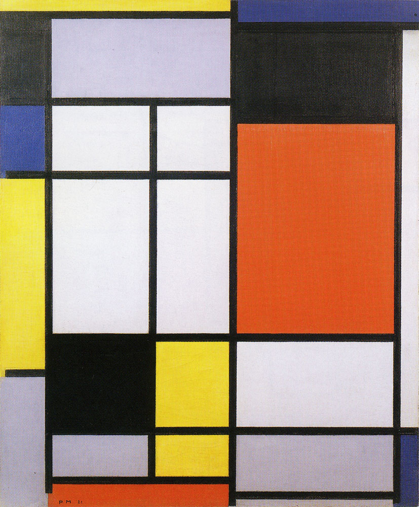Piet Mondrian - Composition with Yellow, Blue, Black, Red, and Gray