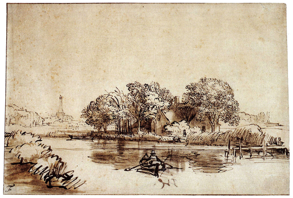 Rembrandt - A Farm-House Among Trees