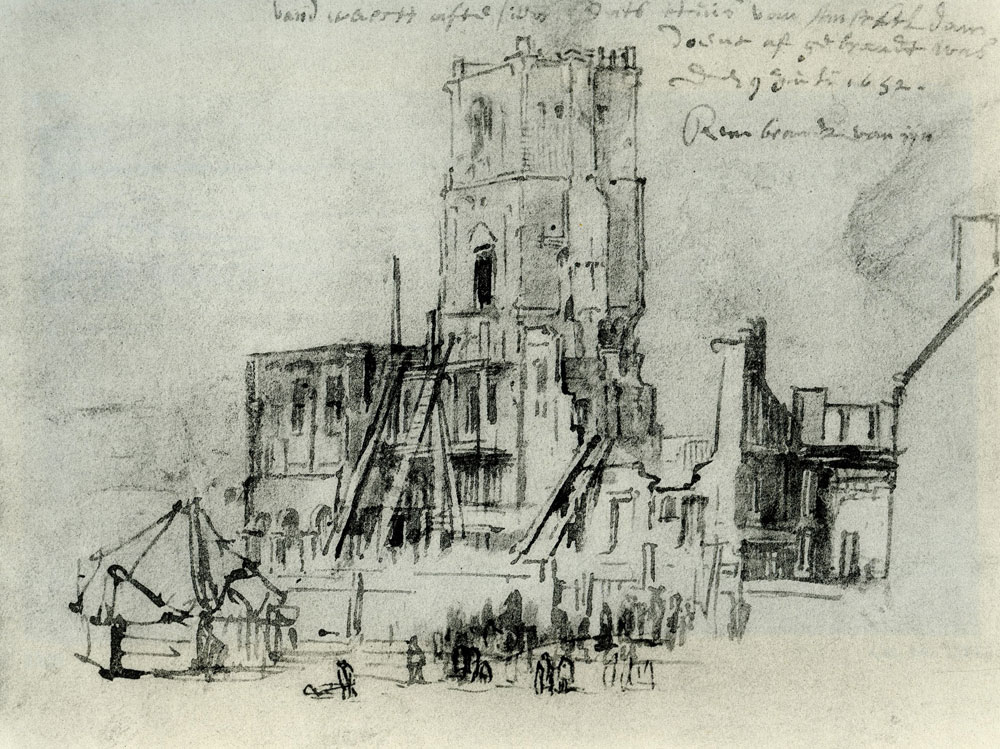 Rembrandt - The Ruins of the Old City Hall in Amsterdam