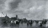 Abraham van Calraet Scene on the Ice outside Dordrecht