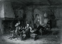 Adriaen van Ostade The Interior of an Inn with Nine Peasants and a Hurdy-Gurdy Player