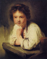 Unknown artist after Rembrandt Girl at a Window