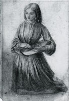 Dante Gabriel Rossetti Elizabeth Siddal, kneeling