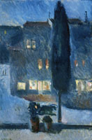 Edvard Munch Cypress in Moonlight