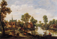 Jan van Goyen Landscape with a view on Leiderdorp