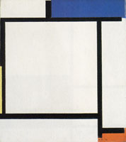 Piet Mondrian Composition with Blue, Black, Yellow, and Red