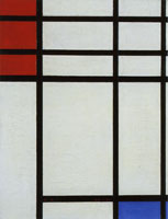 Piet Mondrian Composition with Red and Blue