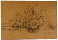 Rembrandt Houses Amidst Trees