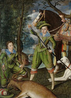Robert Peake the Elder Henry Frederick, Prince of Wales, with Sir John Harington, in the Hunting Field