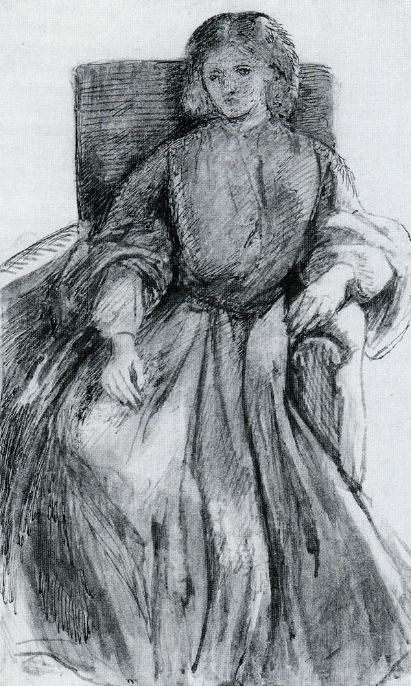 Dante Gabriel Rossetti - Elizabeth Siddal seated in an armchair