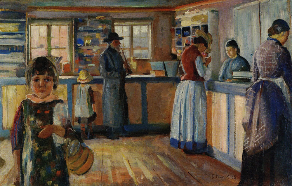 Edvard Munch - At the General Storem in Vrengen