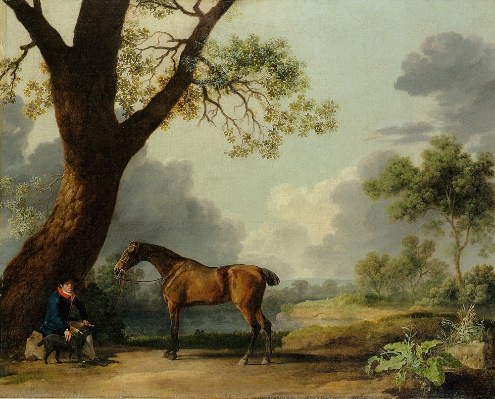 George Stubbs - The Third Duke of Dorset's Hunter with a Groom and a Dog