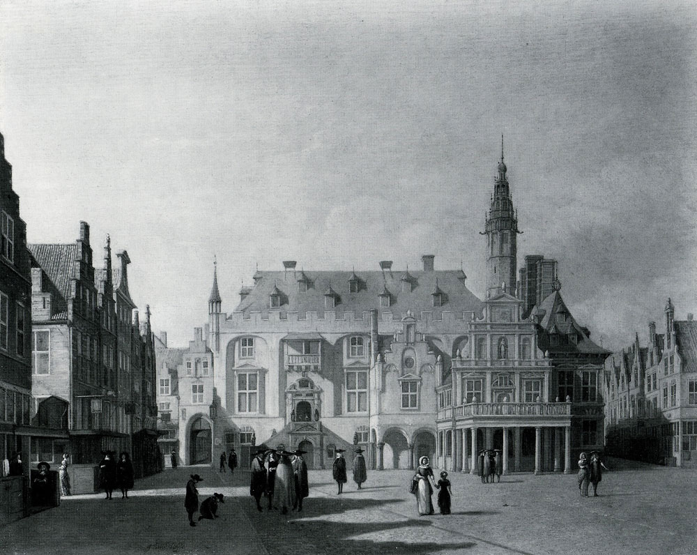 Gerrit Berckheyde - The Market Place and Town Hall, Haarlem