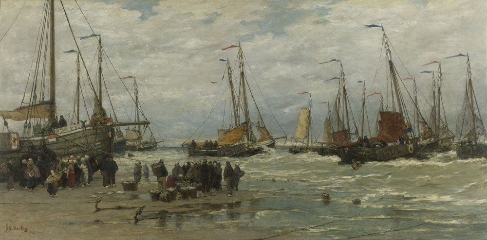 Hendrik Willem Mesdag - Fishing Pinks in Breaking Waves