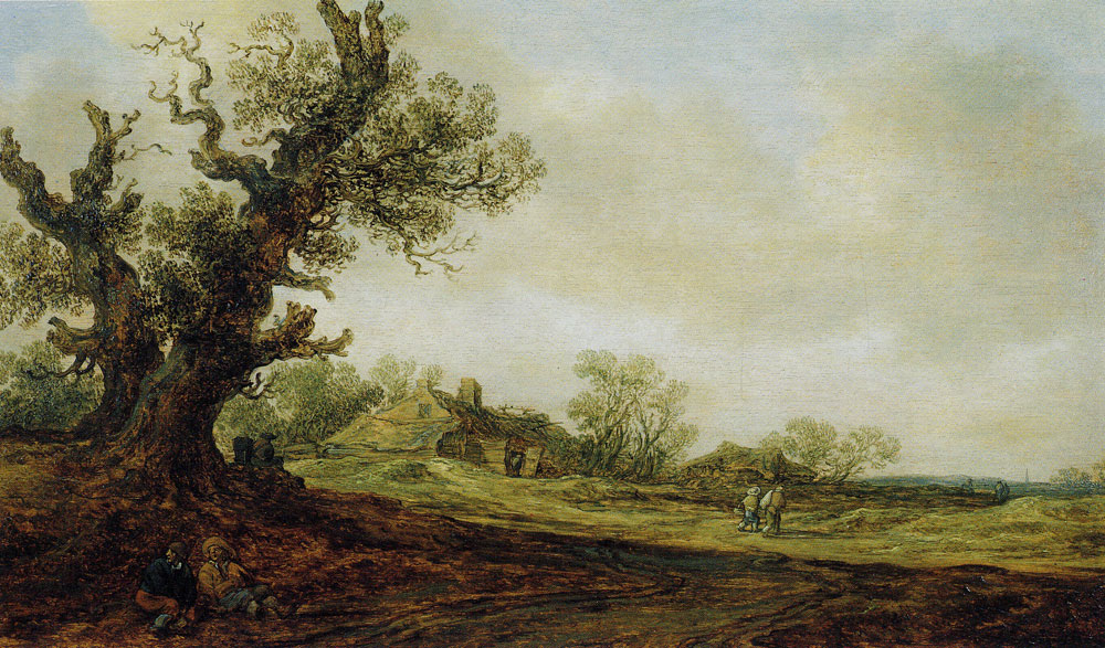 Jan van Goyen - Village road with an oak