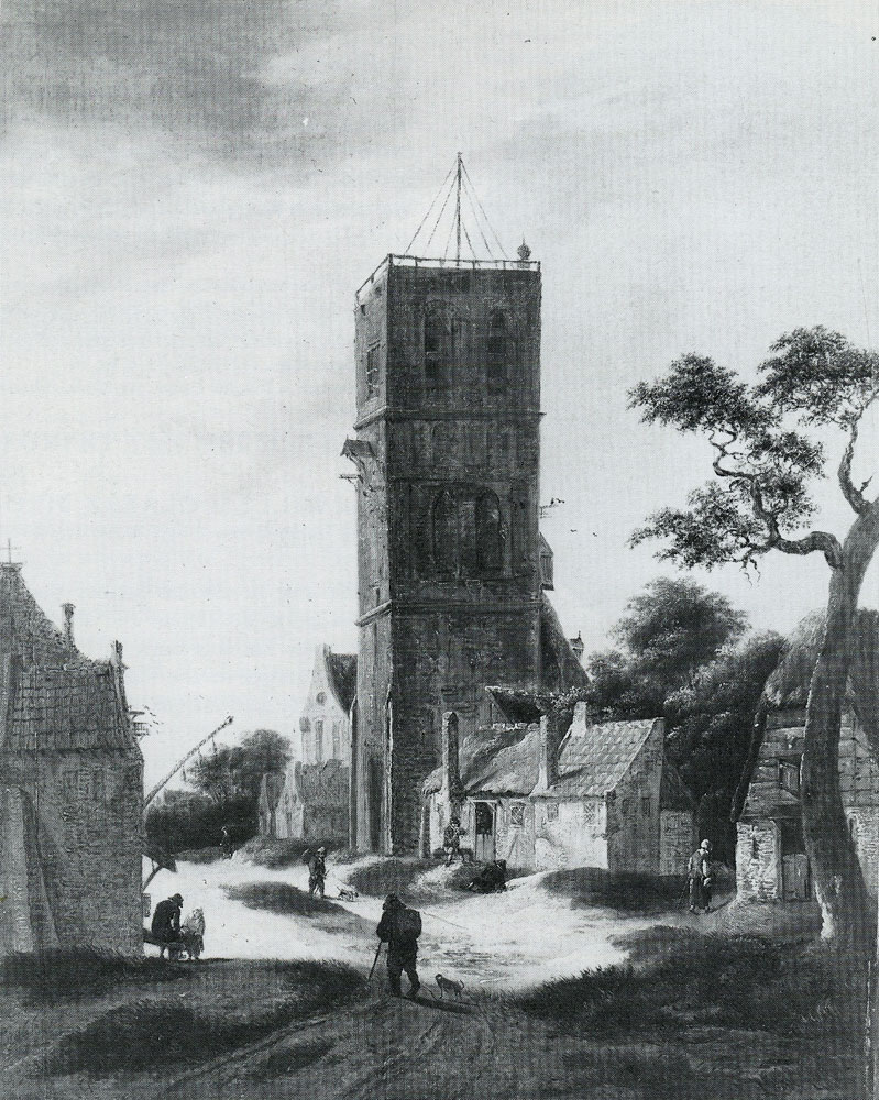 Nicolaes Hals - A Village Street with a Church Tower