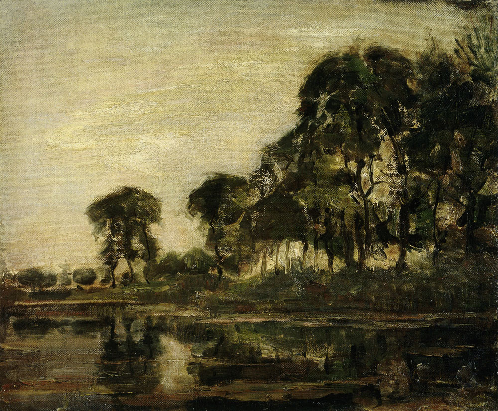 Piet Mondriaan - Bend in the Gein with Poplars, Three Isolated