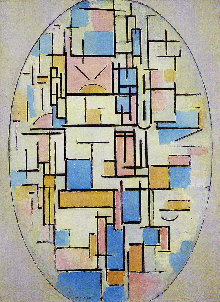 Piet Mondrian - Composition in Oval with Colour Planes 1