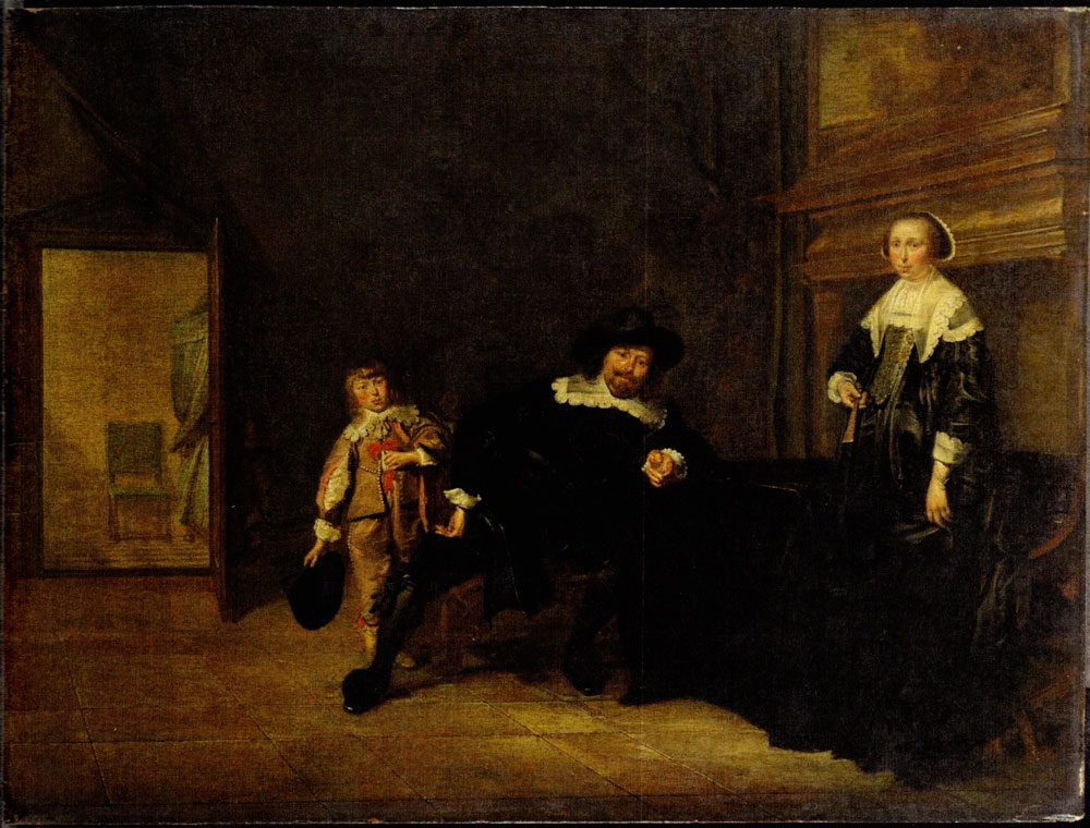 Pieter Codde - Portrait of a Man, a Woman and a Boy in a Room