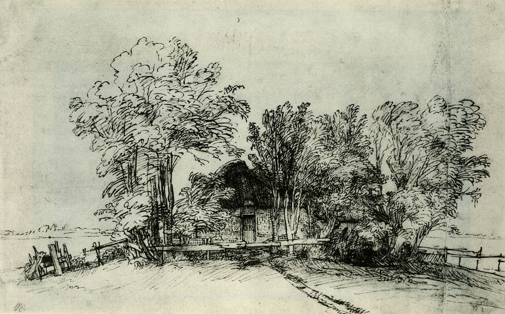 Rembrandt - A Cottage Among Trees