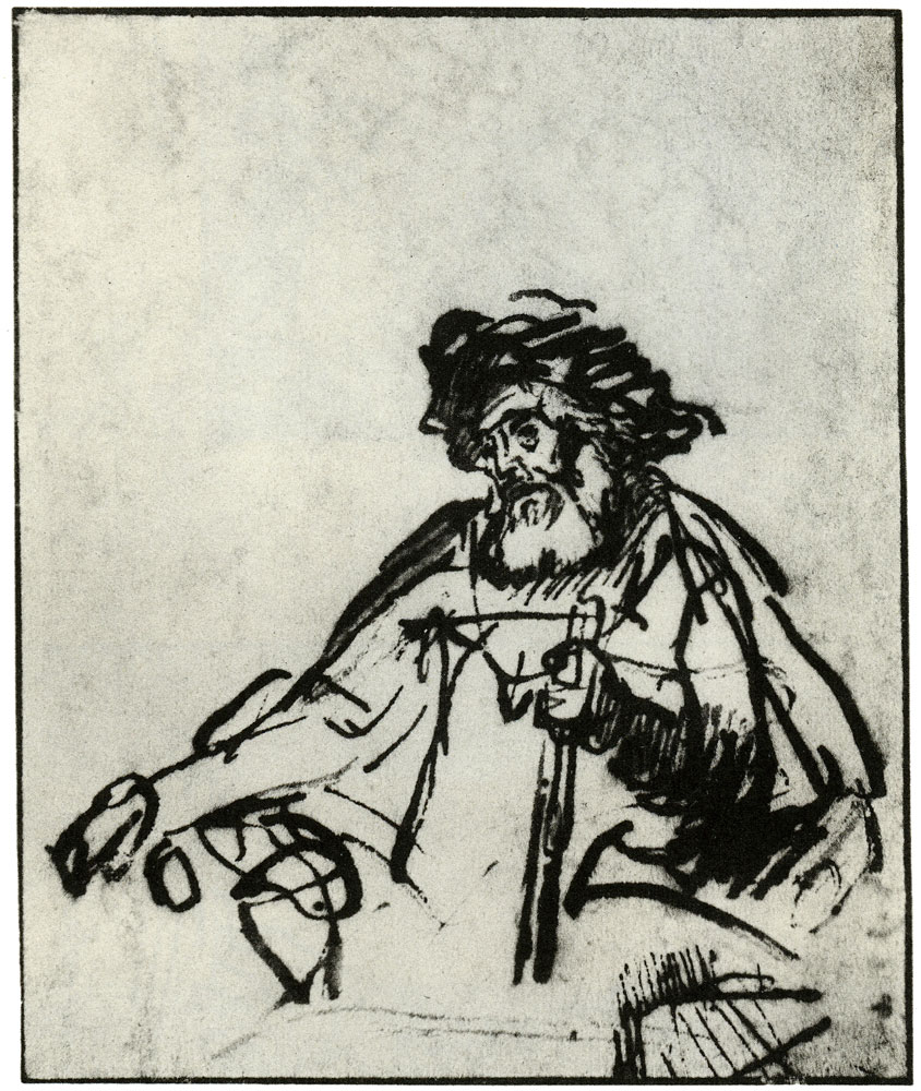 Rembrandt - Seated Old Man with a Stick