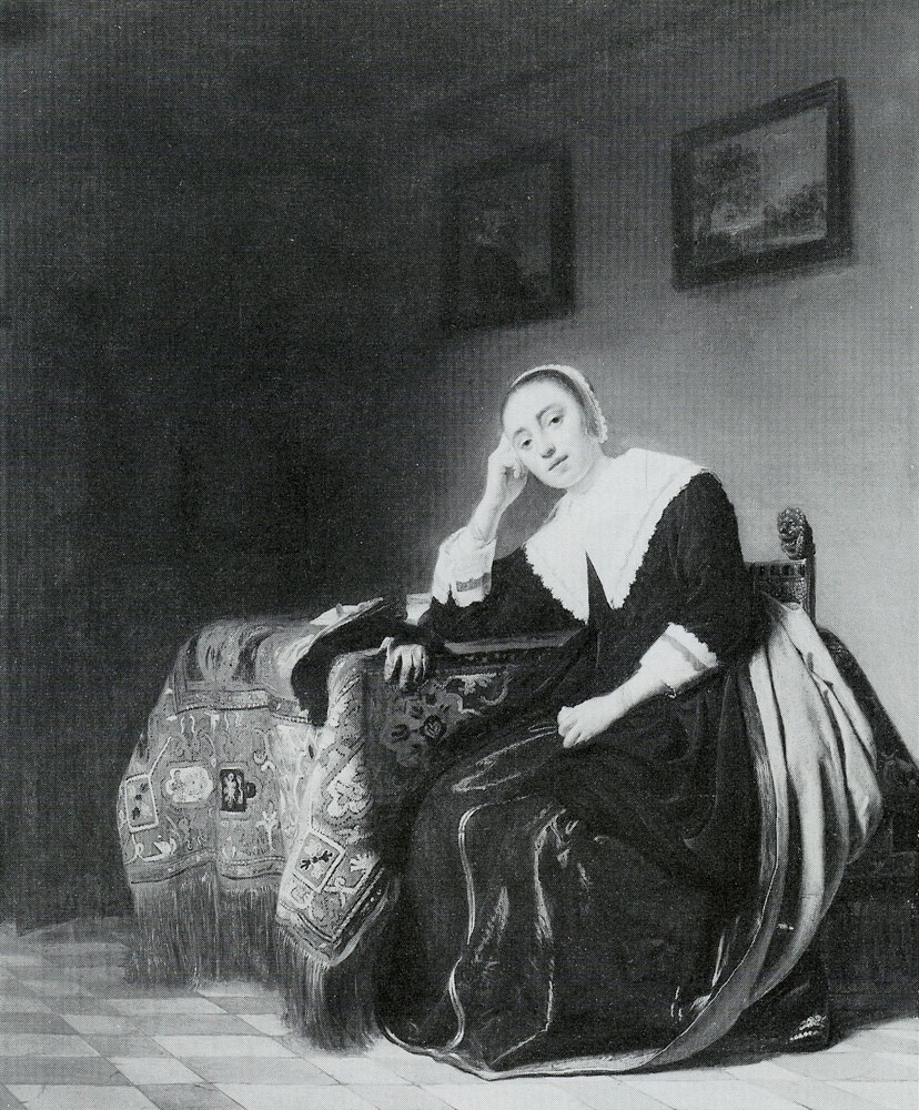 Attributed to Simon Kick - A Woman Seated beside a Table