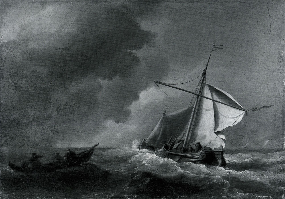 Willem van de Velde the Younger - A Dutch Vessel in a Strong Breeze
