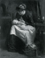 Jacob Maris A Young Woman nursing a Baby