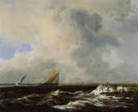 Jacob van Ruisdael Vessels in a Fresh Breeze