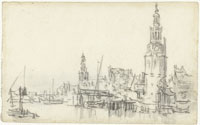 Jan van Goyen The Monelbaans Tower in Amsterdam