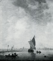 Jan van Goyen A River Scene with Fishermen hauling a Net